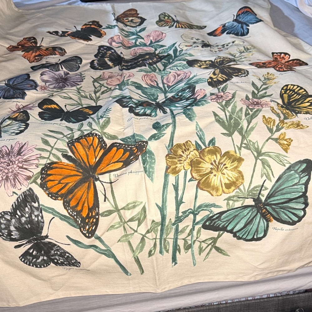 Floral and Butterfly Print Scarf